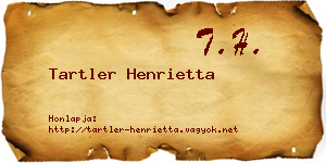 Tartler Henrietta névjegykártya